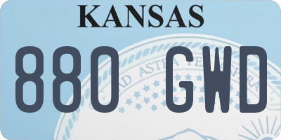 KS license plate 880GWD