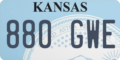 KS license plate 880GWE