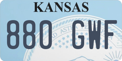 KS license plate 880GWF