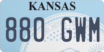 KS license plate 880GWM
