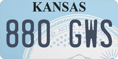 KS license plate 880GWS