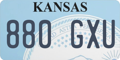 KS license plate 880GXU
