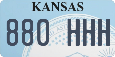 KS license plate 880HHH