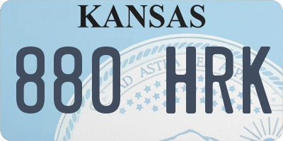 KS license plate 880HRK