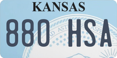 KS license plate 880HSA