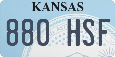 KS license plate 880HSF