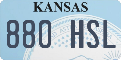 KS license plate 880HSL
