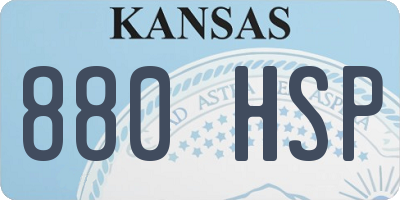 KS license plate 880HSP