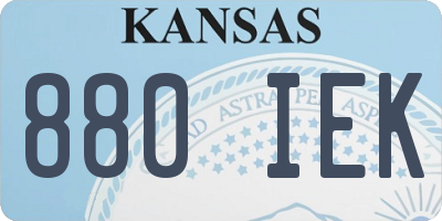 KS license plate 880IEK