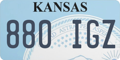 KS license plate 880IGZ