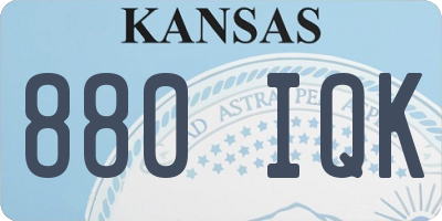 KS license plate 880IQK