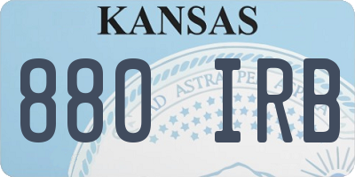 KS license plate 880IRB