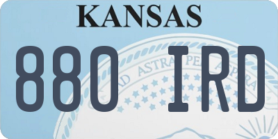 KS license plate 880IRD