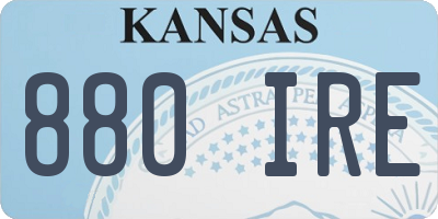 KS license plate 880IRE