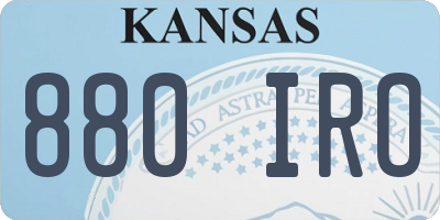 KS license plate 880IRO