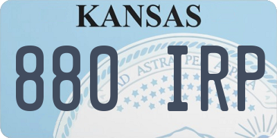 KS license plate 880IRP