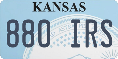 KS license plate 880IRS