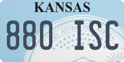 KS license plate 880ISC