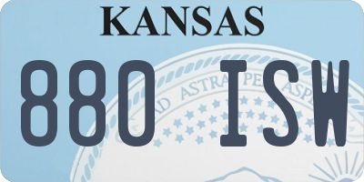 KS license plate 880ISW