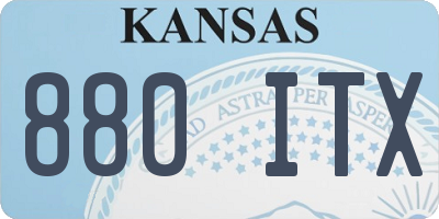 KS license plate 880ITX