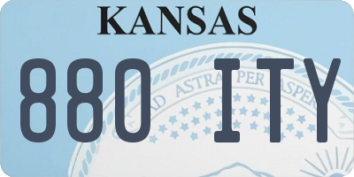 KS license plate 880ITY