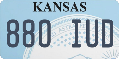 KS license plate 880IUD