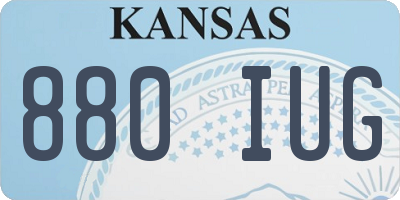 KS license plate 880IUG