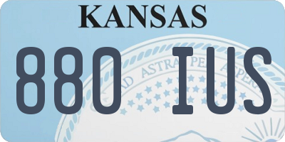 KS license plate 880IUS