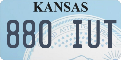 KS license plate 880IUT