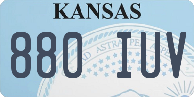 KS license plate 880IUV