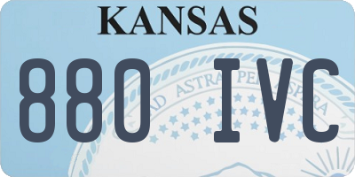 KS license plate 880IVC
