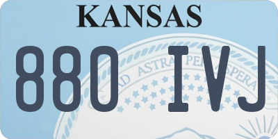 KS license plate 880IVJ