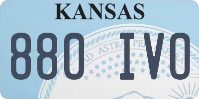 KS license plate 880IVO