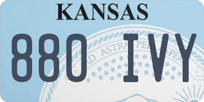 KS license plate 880IVY
