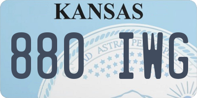 KS license plate 880IWG