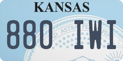 KS license plate 880IWI
