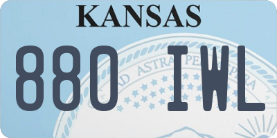 KS license plate 880IWL