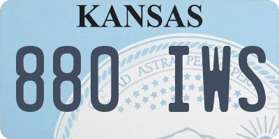 KS license plate 880IWS