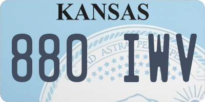 KS license plate 880IWV