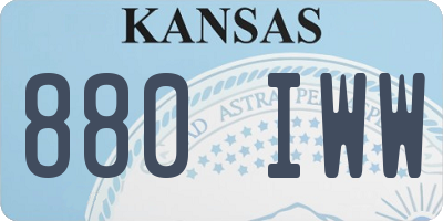 KS license plate 880IWW