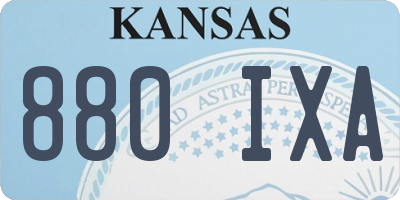 KS license plate 880IXA