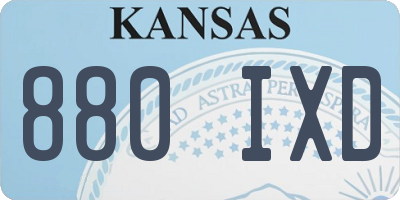 KS license plate 880IXD