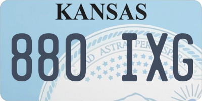 KS license plate 880IXG