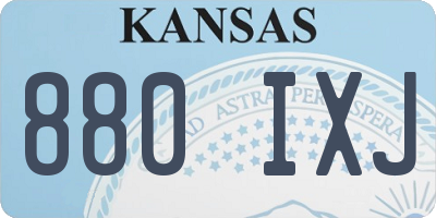 KS license plate 880IXJ