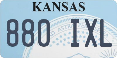 KS license plate 880IXL