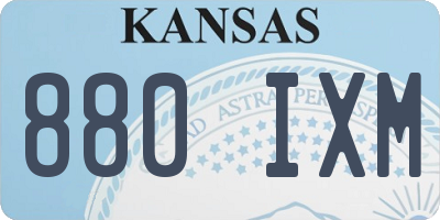 KS license plate 880IXM