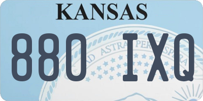 KS license plate 880IXQ