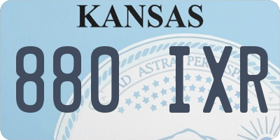 KS license plate 880IXR