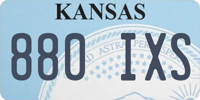 KS license plate 880IXS