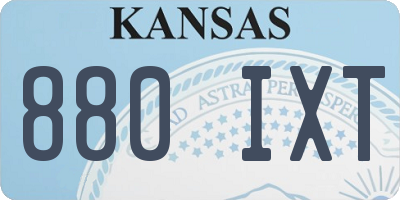 KS license plate 880IXT